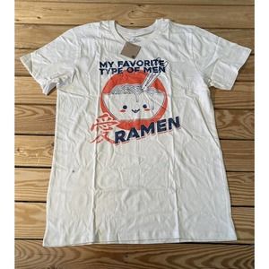NWT Fuego Favorite Type of Men Ramen T Shirt Size XL Women’s Cream MSRP $24.99